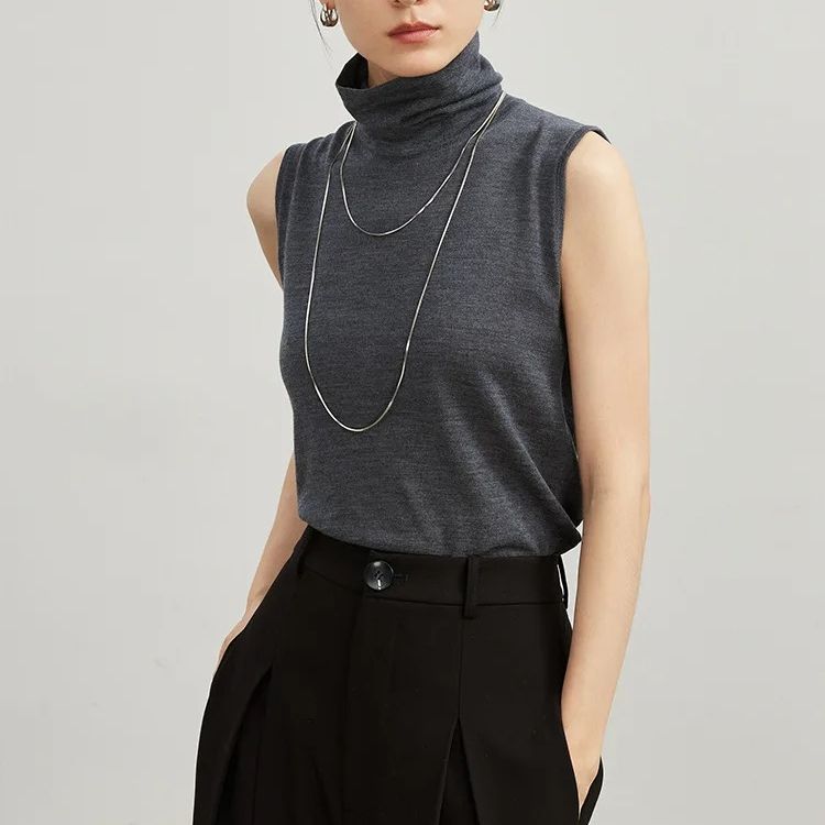 Merino Wool Turtleneck Vest