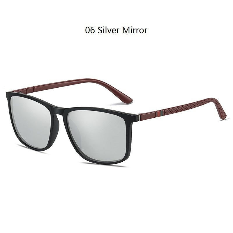 Quadratische polarisierte Vintage-Sonnenbrille