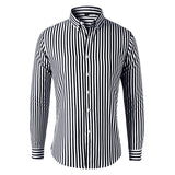 Men's Korean Style Striped Shirt Long Sleeve