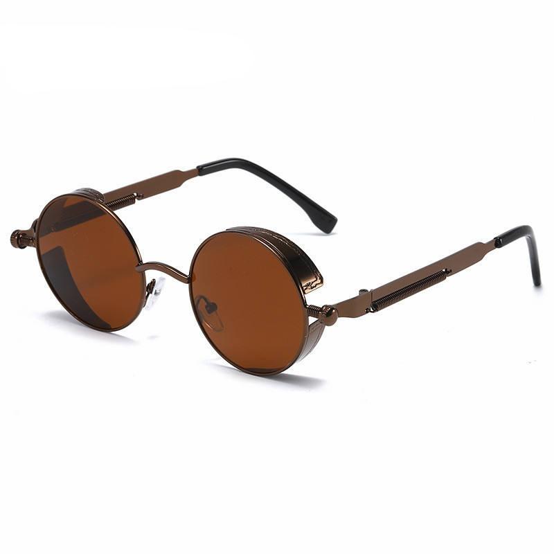 Runde Steampunk-Sonnenbrille aus Metall