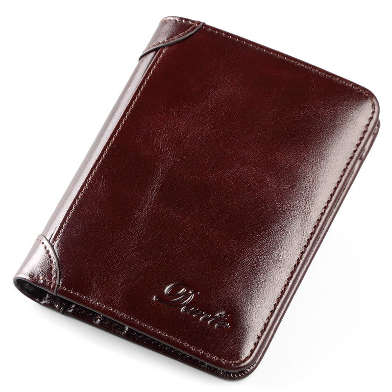 Men's Leather RFID Anti-theft Brush Retro Wallet - Dazpy