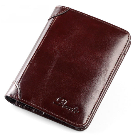 Men's Leather RFID Anti-theft Brush Retro Wallet - Dazpy