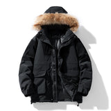 New Autumn And Winter Fur Collar Men's Thickened Coat