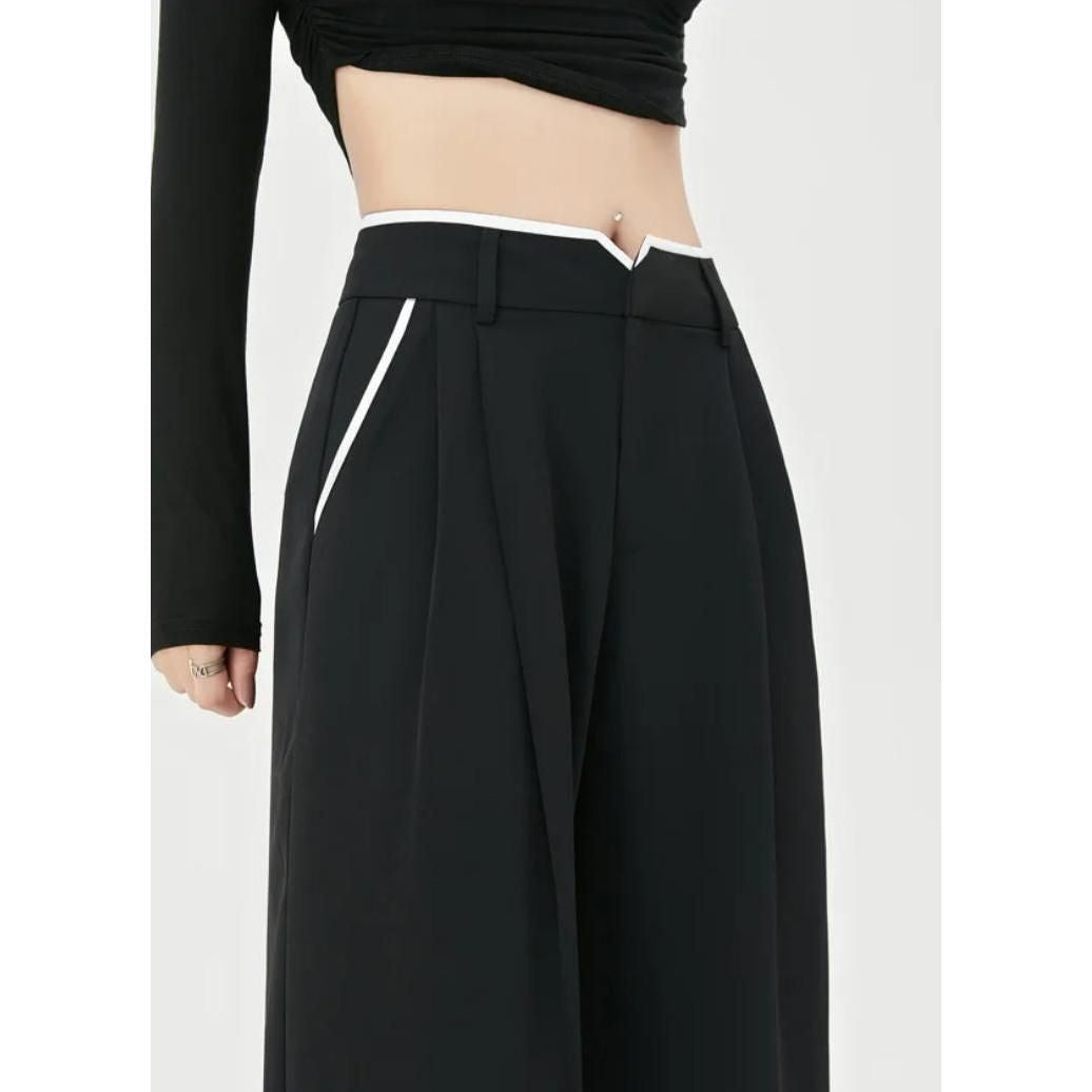 Chic High Waist Casual Wide Leg Pants with Pockets for Women