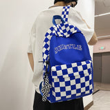 Ins Trendy Cool Plaid Studentenrucksack