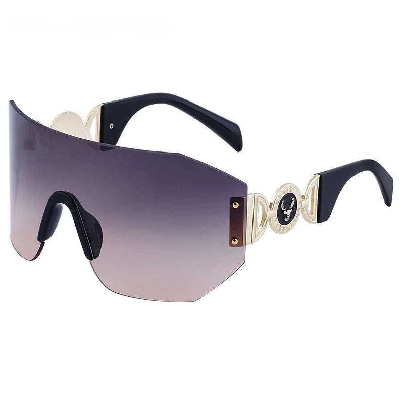 Oversized Shield Rimless Sunglasses