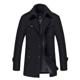 Wollmantel Herren Slim Trenchcoat Verdickte Wolle