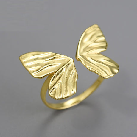 S925 Silver Sweet Style Temperament Women's Butterfly Adjustable Ring - Dazpy