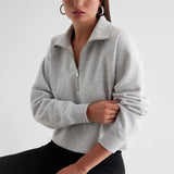 Cozy Autumn Fleece Zip-Up Pullover