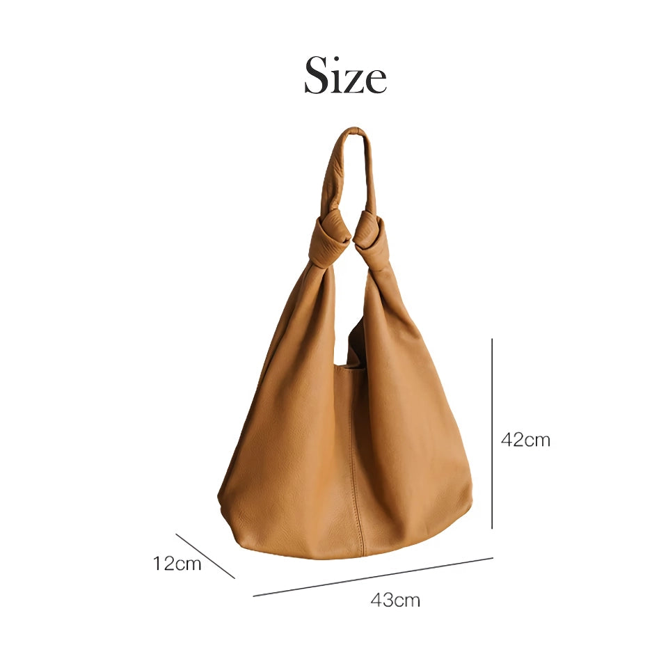 Bolso Hobo de cuero genuino suave de gran tamaño coreano para mujer