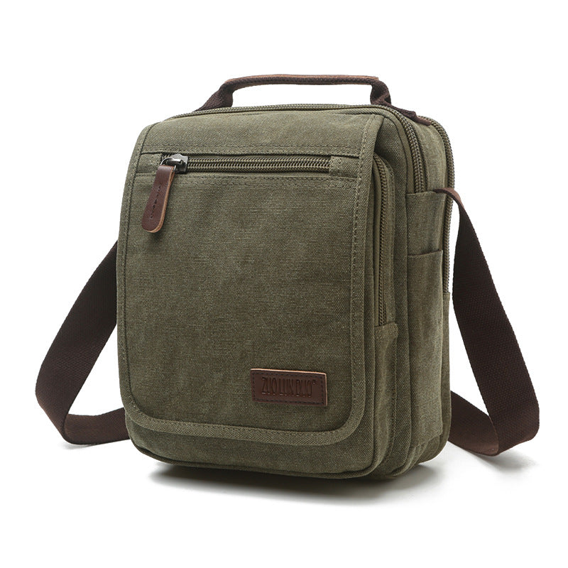 Multi-pocket Single Shoulder Canvas Men's Messenger Bag - Dazpy