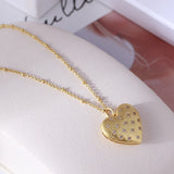 Love Inlaid Small Diamond Long Necklace Female - Dazpy