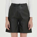 Elegant Knee-Length PU Leather Shorts for Women