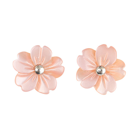 Women's 925 Sterling Silver Shell Small Flower Earrings - Dazpy