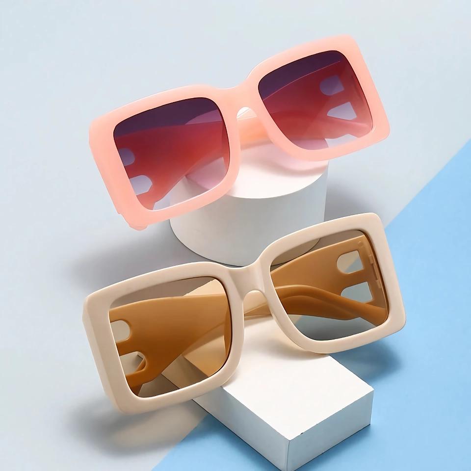 Gafas de sol de gran tamaño con montura rectangular y estilo UV400