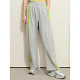 Minimalist Contrast Color Wide Leg Autumn Sweatpants for Women