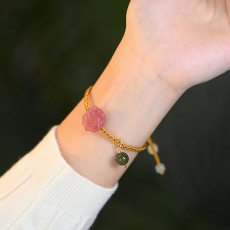 Agate Flower Girl Hetian Jade Bracelet - Dazpy