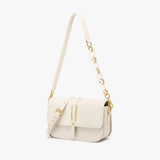 Elegant White Leather Crossbody & Shoulder Bag for Women