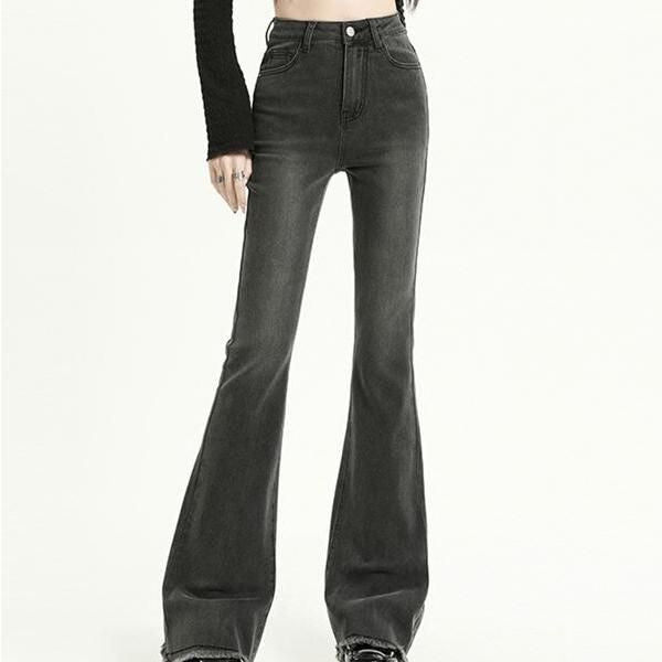 High Waist Slim Flare Jeans für Damen