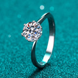 Women's Sterling Silver Gold Plated Moissanite Ring - Dazpy