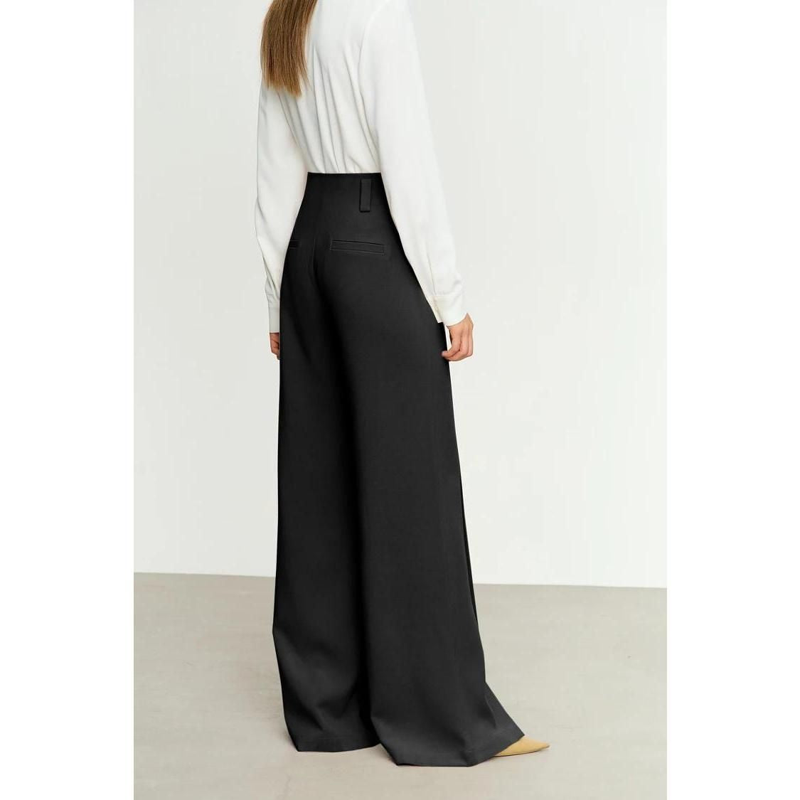 Winter Casual High-Slit Wide Leg Trousers for Women