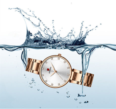 Ladies Waterproof Quartz Steel Band Watch - Dazpy