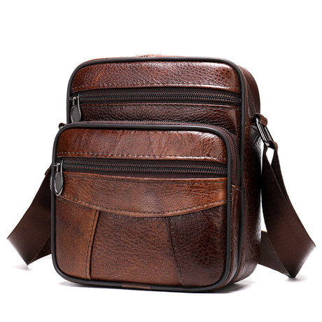 Vertical Head Layer Cowhide Casual One-shoulder Messenger Bag - Dazpy