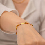 Pulsera de cadena de serpiente de acero inoxidable chapada en oro de 18 k: resistente al agua y atemporal