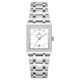 Grip Love Belt Diamond Waterproof Square Steel Band Quartz Women's Watch - Dazpy