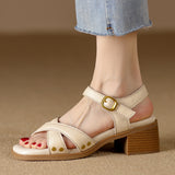 Buckle Leather Sandals