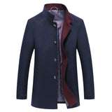 Herbst und Winter Neuer Wollmantel Slim-Fit Jugend Mittellanger einreihiger Trenchcoat