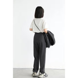 Elegant Twill Wide Leg Suit Pants for Women