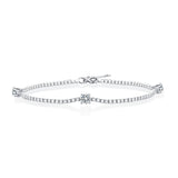 Silver Inlay Moissanite Round Bracelet - Dazpy