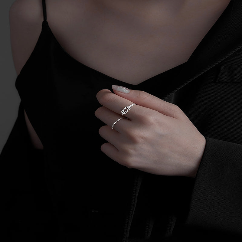 Female Retro Light Luxury Niche Silver Versatile And Minimalist Temperament Ring - Dazpy