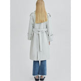 Contrasting Color Women's Trench Coat