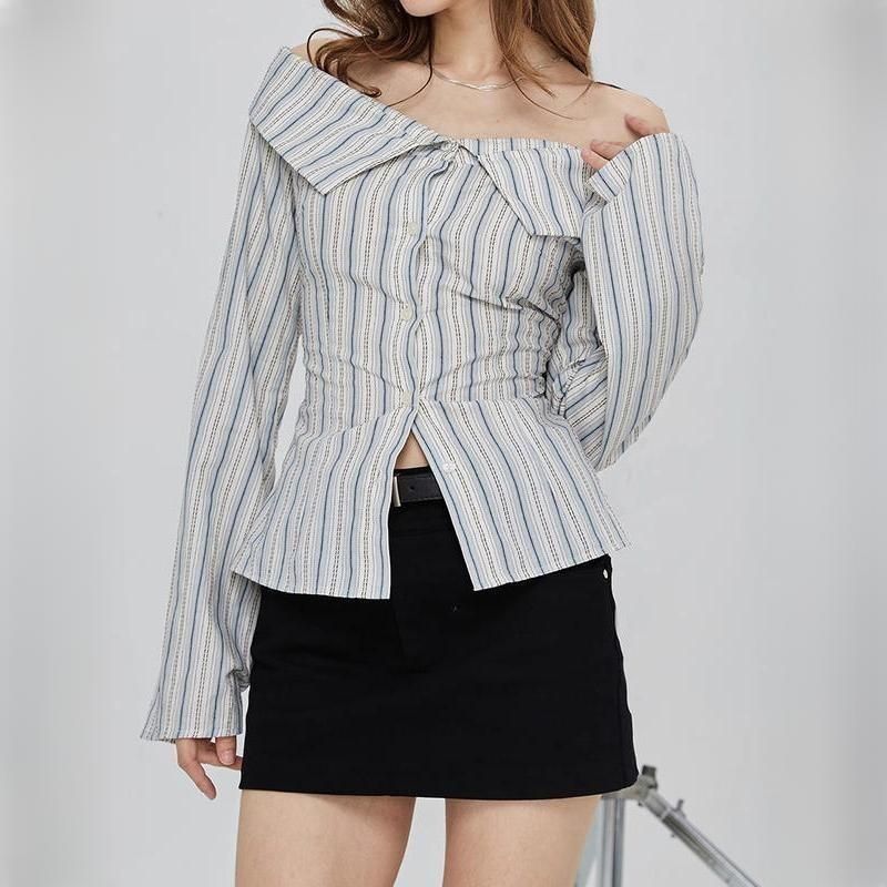 Women's Striped Off Shoulder Blouse