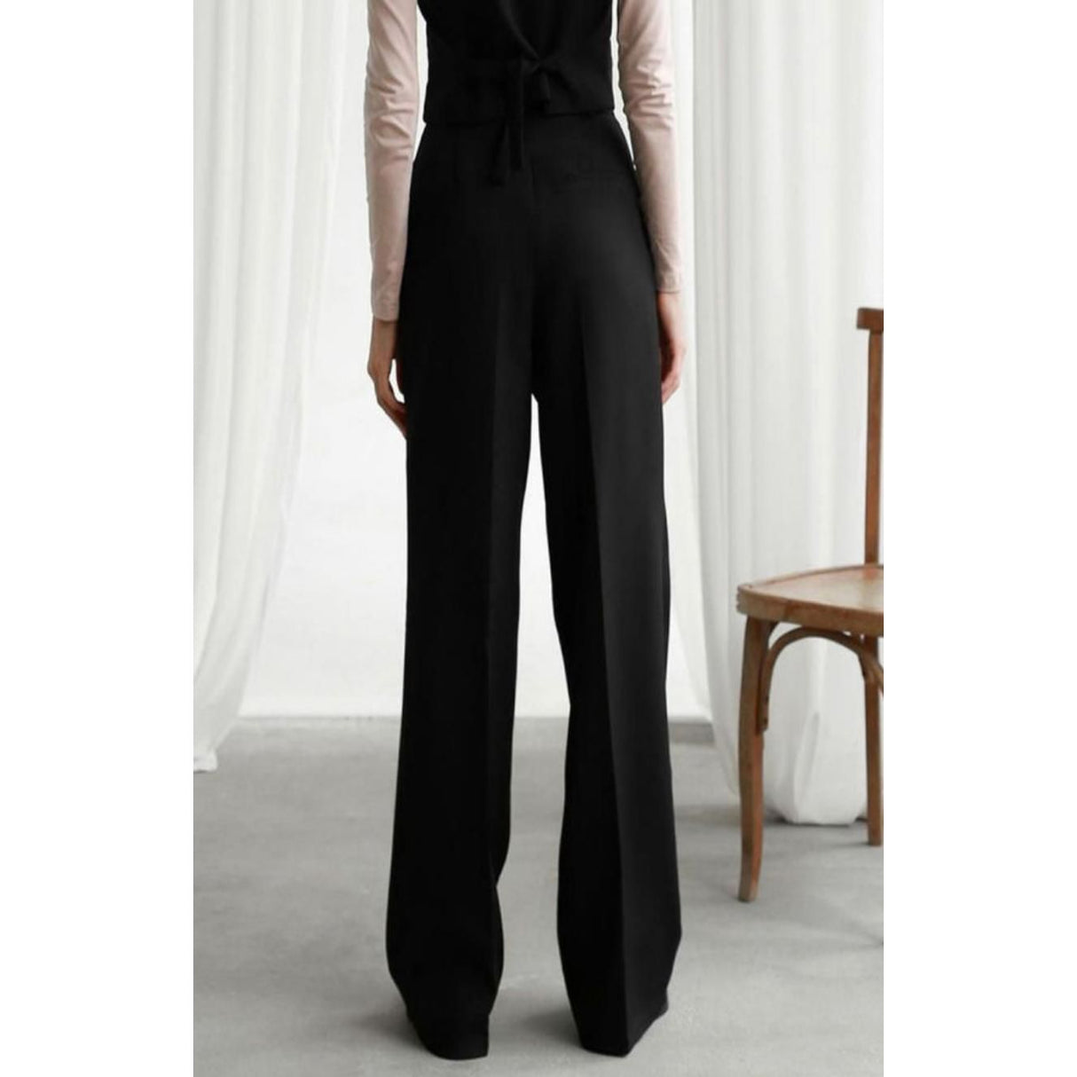 Elegant High-Waist Wide-Leg Palazzo Trousers for Women