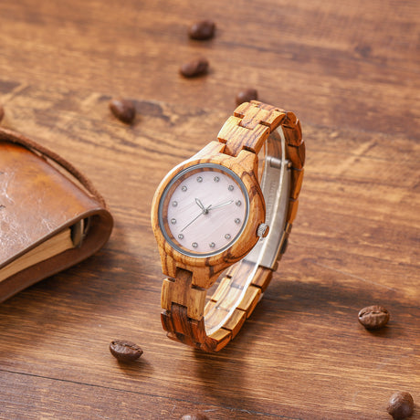 Fashion Sandalwood Watch All Wood Strap Japanese Quartz Movement Wooden Watch - Dazpy