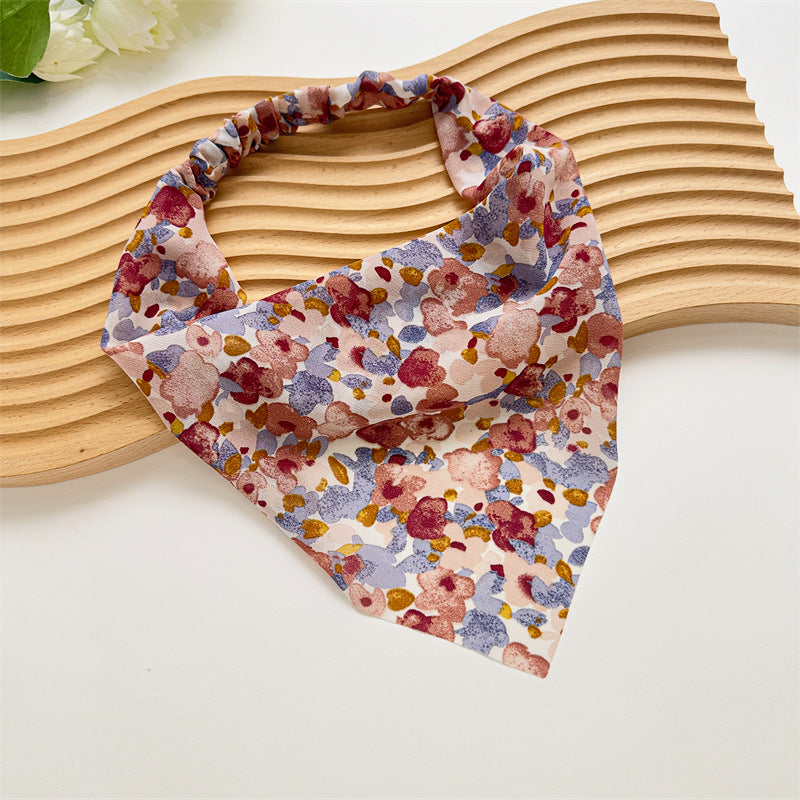 Elegant Satin Triangle Hair Scarf for Women