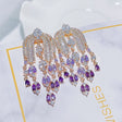 Fashion Court Teardrop Tassel Earrings - Dazpy