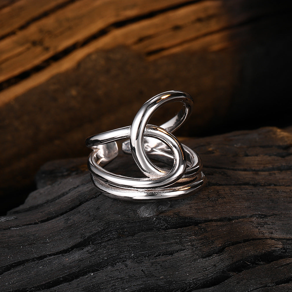 New Minimalist Winding Line S925 Sterling Silver Ring - Dazpy