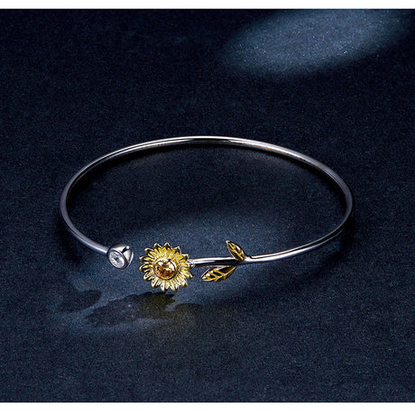 Women's Genuine Gold Plated Sterling Silver Daisy Bracelet - Dazpy