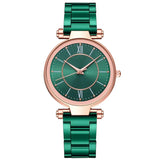 Exquisito reloj de cuarzo para mujer en acero inoxidable y oro rosa