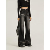 Trendy High-Waist Flare Jeans