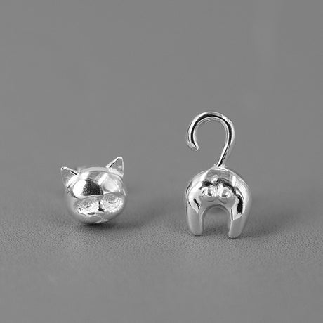 Sterling Silver Cute Cat Hypoallergenic Earrings - Dazpy