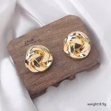 New Gold Spiral Drop Earrings: Exaggerated Ear Jewelry for Women