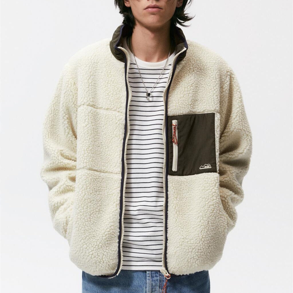 Men's Autumn And Winter Stitching Fleece Jacket Coat