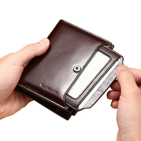 Men's leather wallet wallet card holder - Dazpy