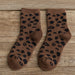 Warme Damen-Socken aus Baumwollfrottee mit geflecktem Leopardenmuster