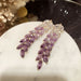 Long Transparent Purple Gradient Ear Earrings - Dazpy